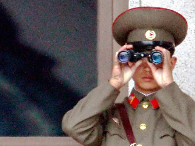 Eine nordkoreanischer Soldat beobachte...hat erneut einen Atomtest unternommen.  | Foto: dpa