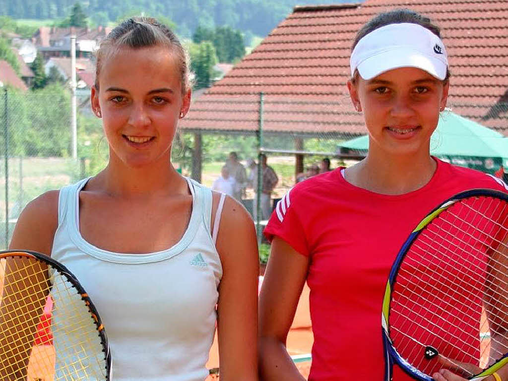 Finale Juniorinnen U 18, links Siegerin Melissa Kromer (TC BW Oberweier) und Finalistin Corinna Eckenstein (TC Rheinfelden).