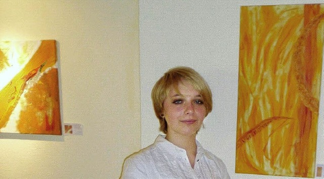 Die 16-jhrige Schlerin Carolin Maier...stellung   ihr knstlerisches Talent.   | Foto: Stefan Pichler