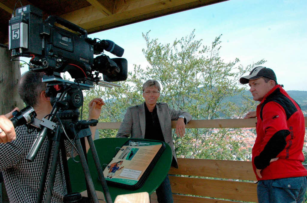 Dreharbeiten fr die SWR-Sonntagstour auf dem Baumkronenweg.