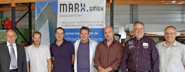 Freude  in der Marx GmbH (von links): ...Johannes Mulflur (Geschftsfhrer)      | Foto: Heinz Vollmar