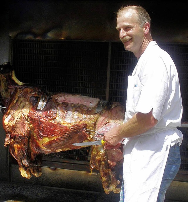 Fleiig wie das Mhlrad drehte sich de...mit Ochs beziehungsweise Wildschwein.   | Foto: kanmacher