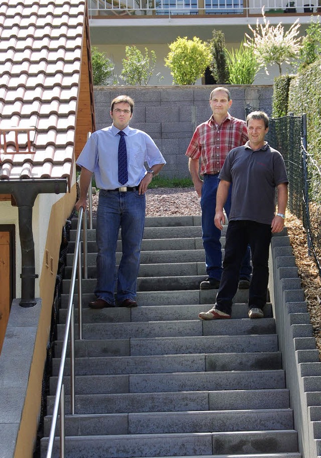 Hinter dieser steilen Treppe geht&#821...nkle   haben&#8217;s gestern getestet.  | Foto: Bomans