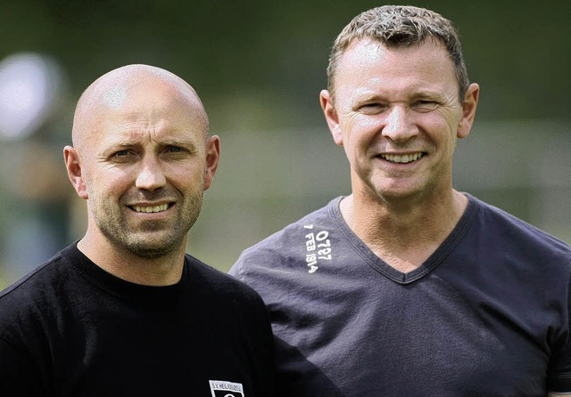 Das Trainergespann des SV Heiligenzell... Freund und Assistent  Joachim Gruber.  | Foto: Peter Aukthun(a)