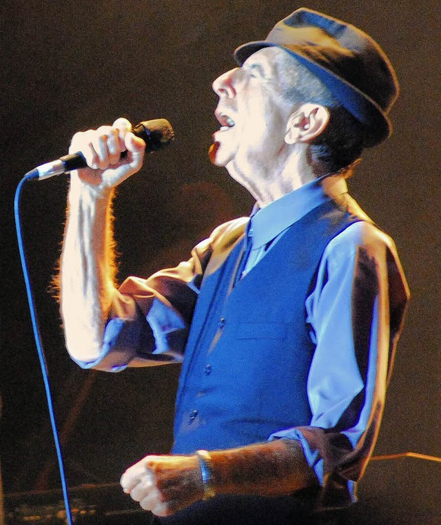 Immer mit Hut: Leonard Cohen sang vergangenes Jahr auch in Lrrach.   | Foto: Barbara ruda