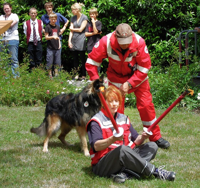 Vierbeinige Lebensretter stellte die R...eim Tag des Helfers in Luttingen vor.   | Foto: melanie dramac