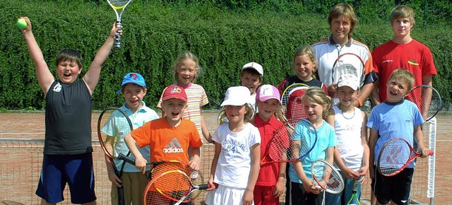 Begeisterung herrschte beim Tenniscamp mit Lars Boll und Nicolas Koliska.   | Foto: Regina Folkerts