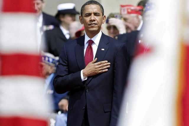 US-Prsident Barack Obama gedenkt der Opfer des D-Days