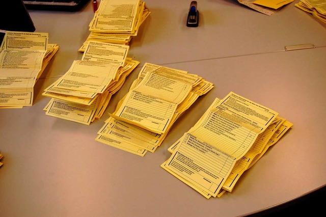 Viel zu zhlen hatten die Wahlhelfer  auch bei der Kommunalwahl in Vogtsburg.  | Foto: Alexander Gbel
