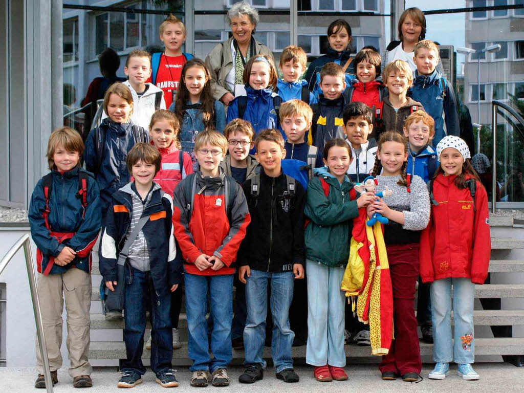 Die Klasse 4a der Reinhold-Schneider-Schule aus Littenweiler mit ihrer Lehrerin Frau Bartscherer-Blass.