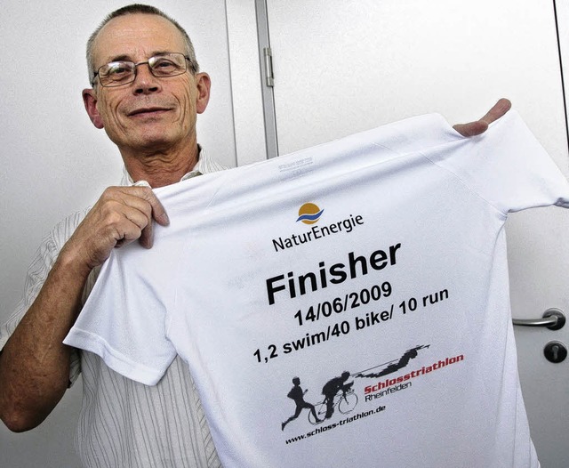 Reinhard Brner freut sich auf die Sie... kommen, erhalten ein Finisher-Shirt.   | Foto: Ingrid Bhm-Jacob