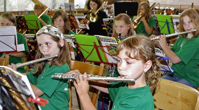 Schon die kleinen Krzeller Blserkids knnen&#8217;s gut.   | Foto: Heidi Fssel