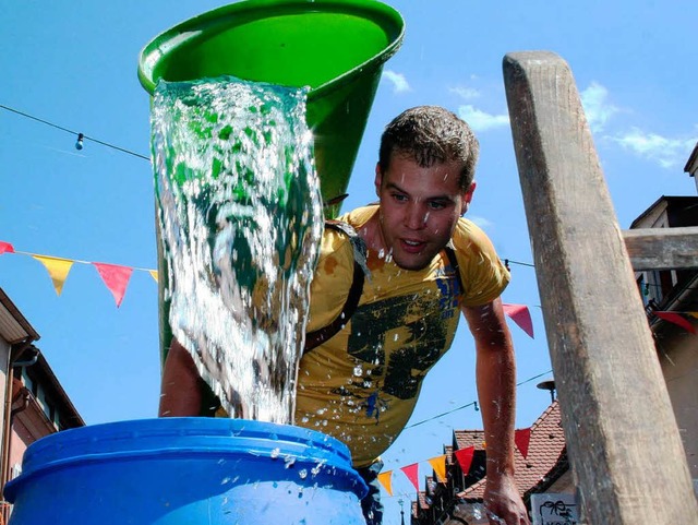 Die Wassermenge, die  im Biggi geblieb...am Ende  der Winzerolympiade gemessen.  | Foto: Elisabeth Jakob-Klblin