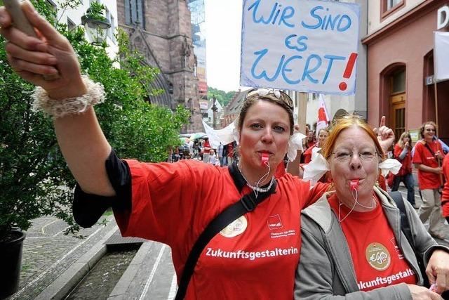 Kita-Streik in Sdbaden: Erzieher protestieren