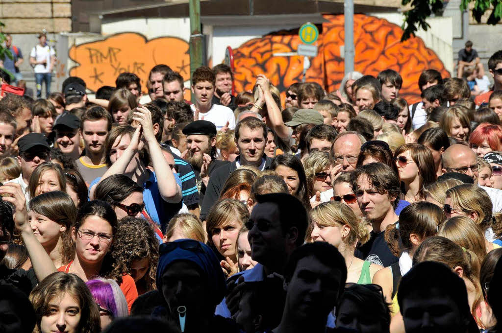 Schler und Studenten demonstrierten in Freiburg gegen die aktuelle Bildungspolitik.