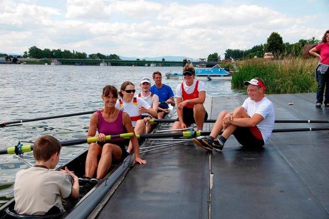 Training der Behindertensportler auf dem Rhein