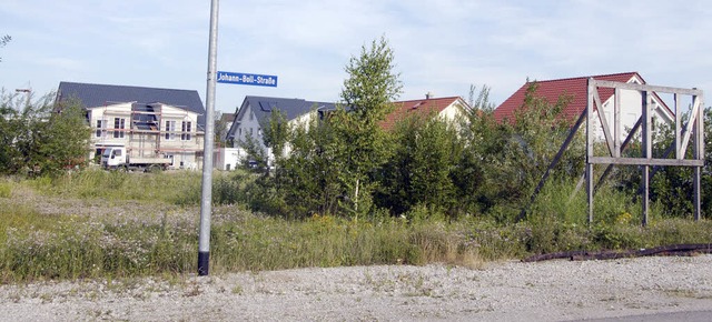 Das Bauschild ist schon lnger verschw...amilienhuser gebaut  werden knnen.    | Foto: Hary Wickert