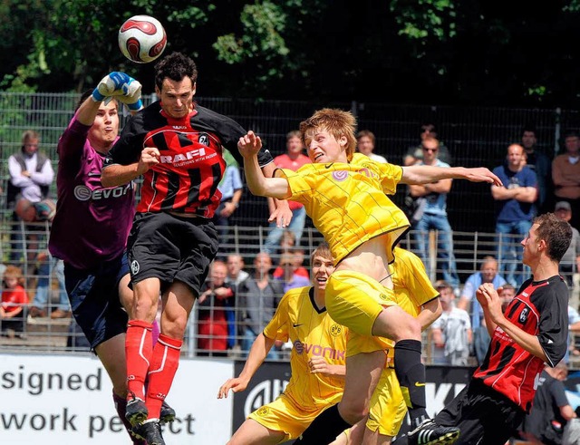 Die A-Jugend des SC Freiburg konnte den Titel gegen Dortmund nicht verteidigen.  | Foto: Michael Heuberger