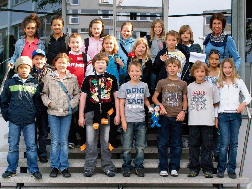 Die Klasse 4a der Johannes-Schwartz-Schule aus Freiburg mit ihrer Lehrerin Frau Liebegott