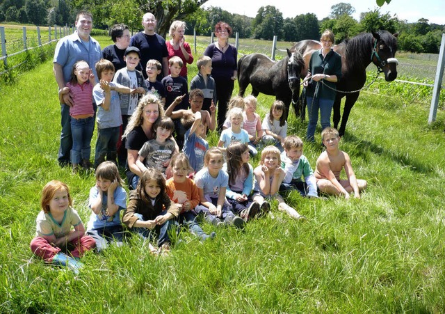 Die Endinger Grundschler auf der Vrstetter Pferdekoppel.    | Foto: Privat