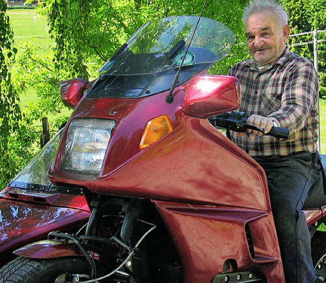 Karl Rombach privat auf  seinem schweren Motorrad.   | Foto: eva weise