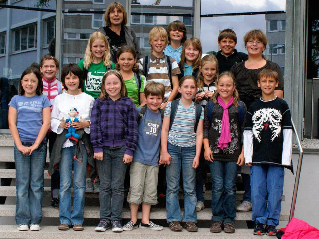 Die Klasse 4a der Grundschule aus Merdingen mit ihrer Lehrerin Frau Steinebrunner
