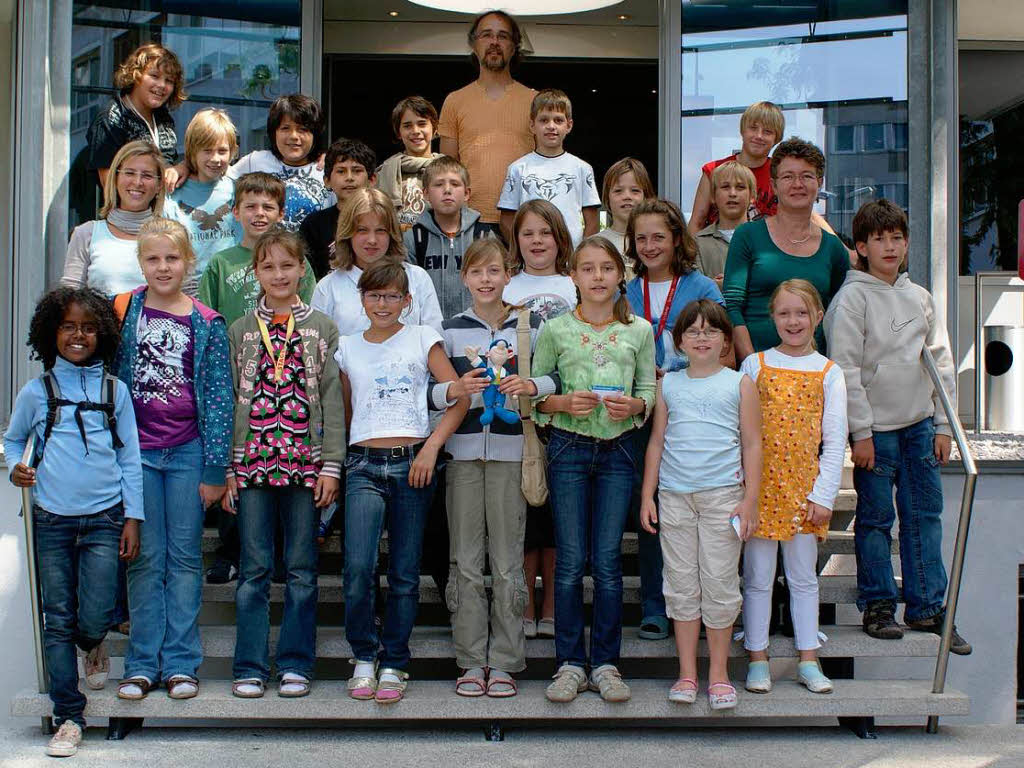 Die Klasse 4c der Johann-Heinrich-von-Landeck-Schule aus Bad Krozingen mit ihrer Lehrerin  Frau Schwarz