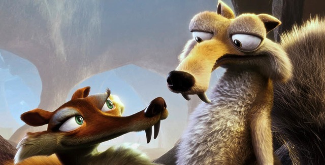 Eichhrnchen Scrat (rechts) verguckt s...ei so seidenweich  klimpernden Wimpern  | Foto: Fox