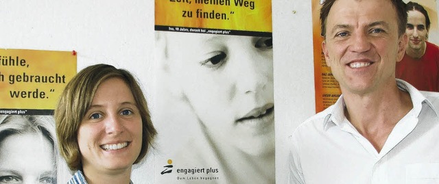 Sarah Fink und Bernhard Gampp betreuen...#8222;Engagiert plus-intensiv&#8220;.   | Foto: Freudig
