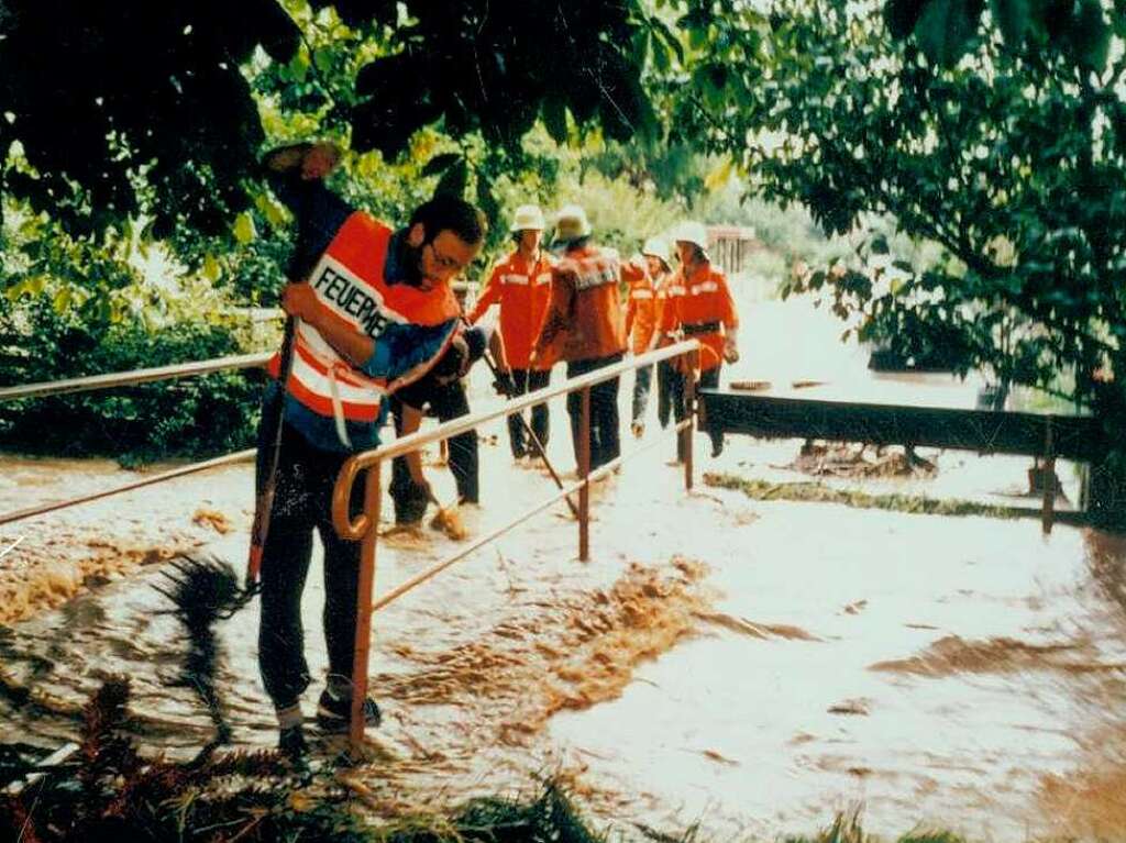 Auch 1985 trat der Drrenbach ber seine Ufer