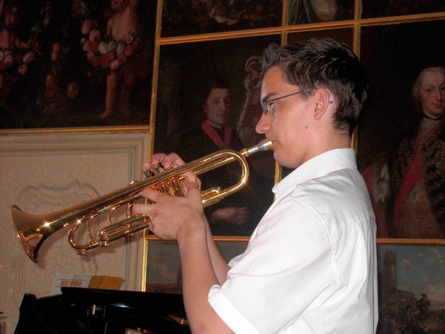 Bravours auf der Trompete: Andreas Kramer     | Foto: Ingeborg Grziwa