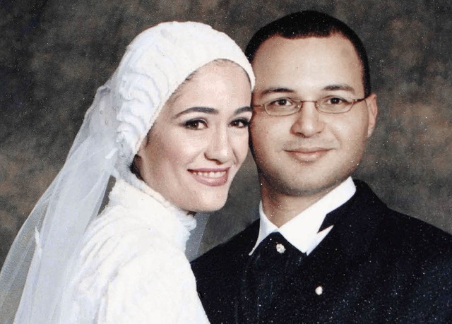 Marwa al-Scherbini und ihr Mann auf dem Hochzeitsfoto.   | Foto: dpa
