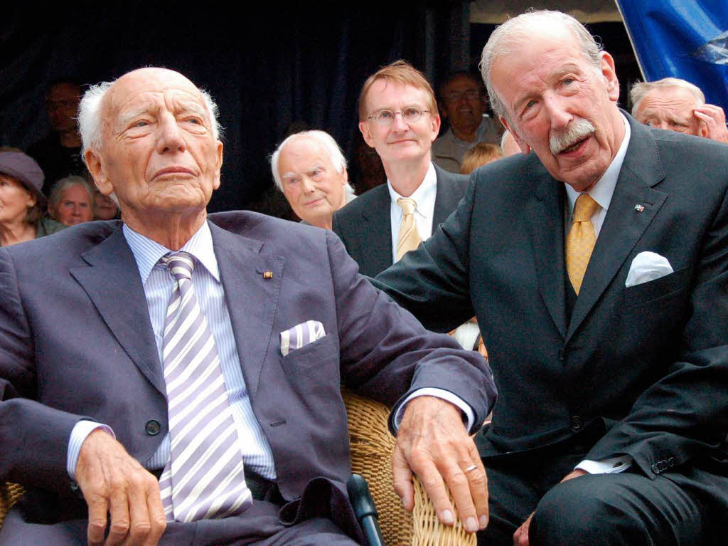 Der Jubilar mit seinem Freund, Ex-Bauernpräsident Constantin Freiherr von Heereman Der Jubilar mit seinem Freund, Ex-Bauernpräsident Constantin Freiherr von Heereman