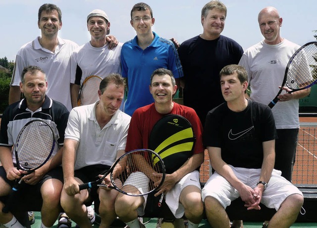 Die Herren 40 des Tennisclubs Bonndorf...Trenz, Urs Gronenberg und Claus Betz.   | Foto: Privat