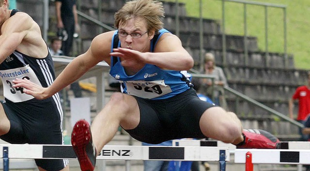 Badischer Meister ber 110 Meter Hrden: der Lrracher Yannick Nodler   | Foto: ralf wohlmannstetter