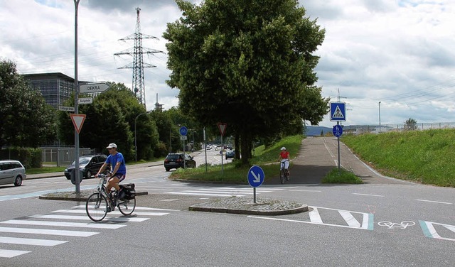 Die Abfahrt  vom Kinzigdamm soll fr F...ie Entschrfung angeraten erscheinen.   | Foto: burgmaier