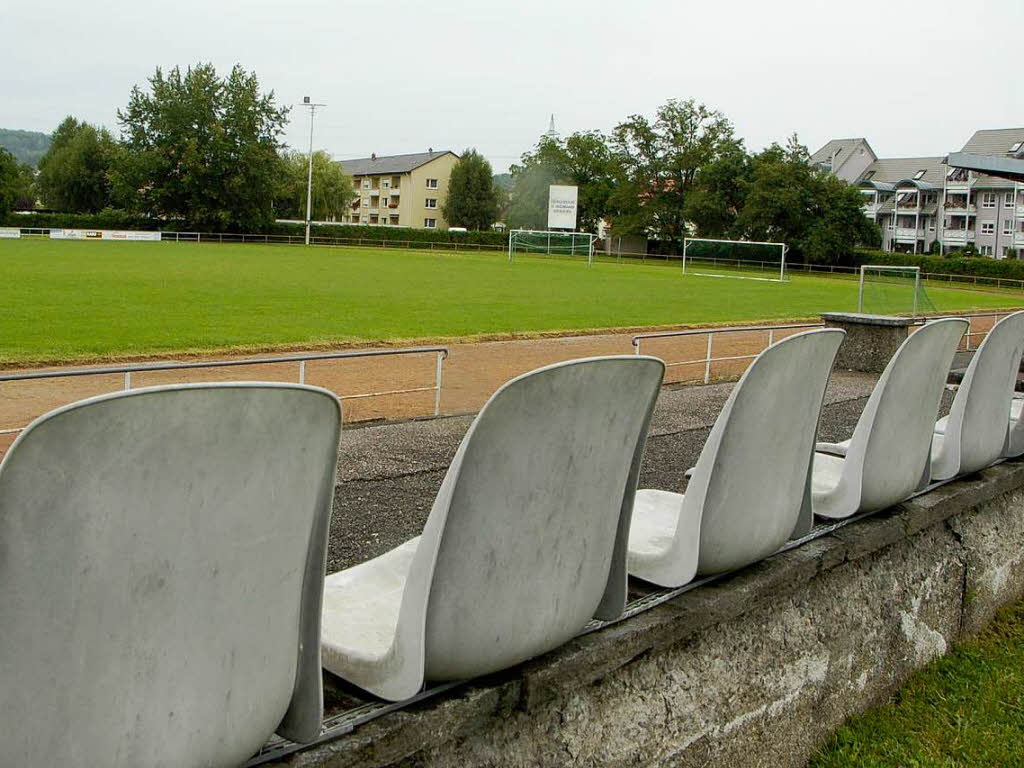 Sitzplatzidyll im Jahnstadion Rheinfelden.