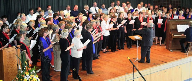 Vereint auf der Bhne: Die Mitglieder ...en &#8222;Irischen Segenslied&#8220;.   | Foto: Christiane Seifried