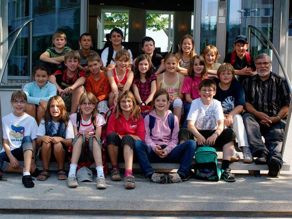 Die Klasse 4b der Sommerbergschule aus Lenzkirch mit ihrem Lehrer Herr Stoll