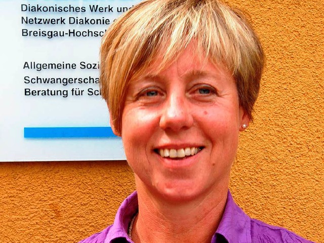 Sozialpdagogin Ines Link vom Diakonischen Werk leitet den Gesprchskreis.  | Foto: Kai Kricheldorff