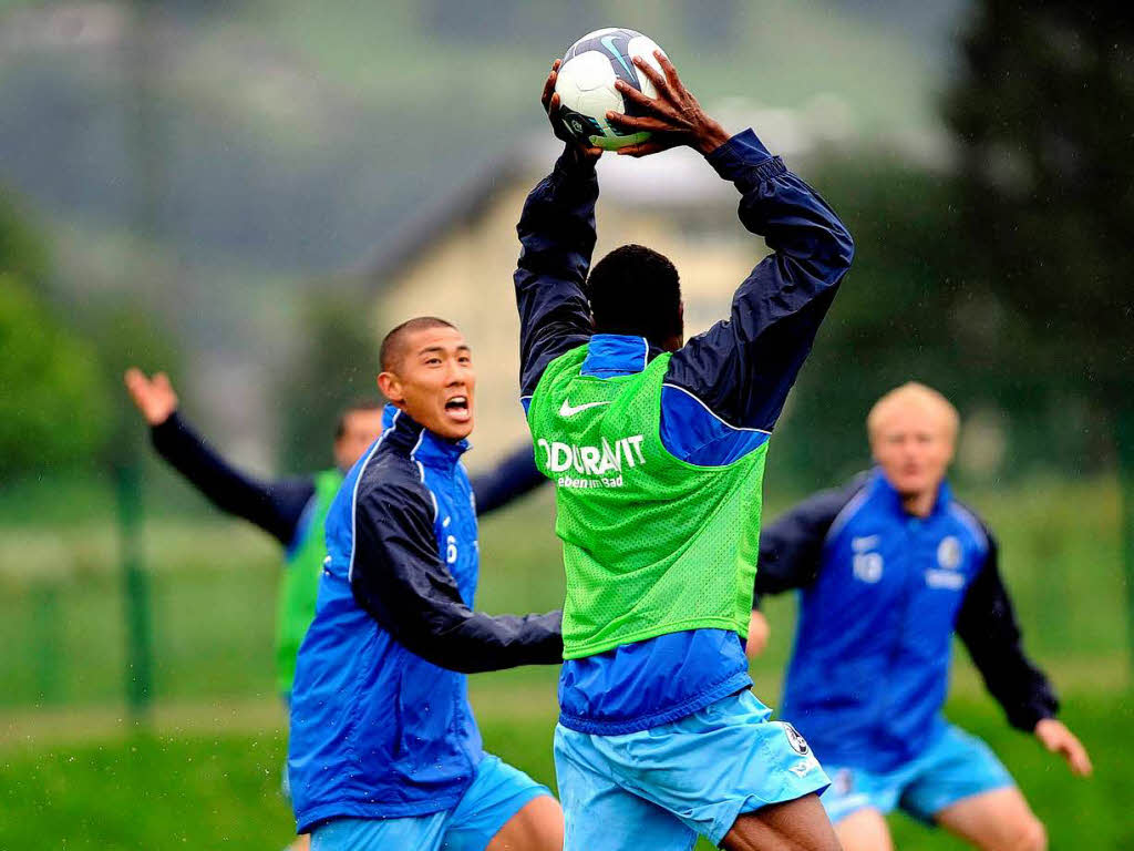 Die SC-Kicker absolvierten dennoch ihre Trainingseinheit.