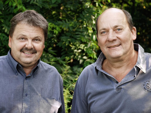 Heinz Httig und Joachim Riffel werben fr die Stegermatt.   | Foto: G. Siefke