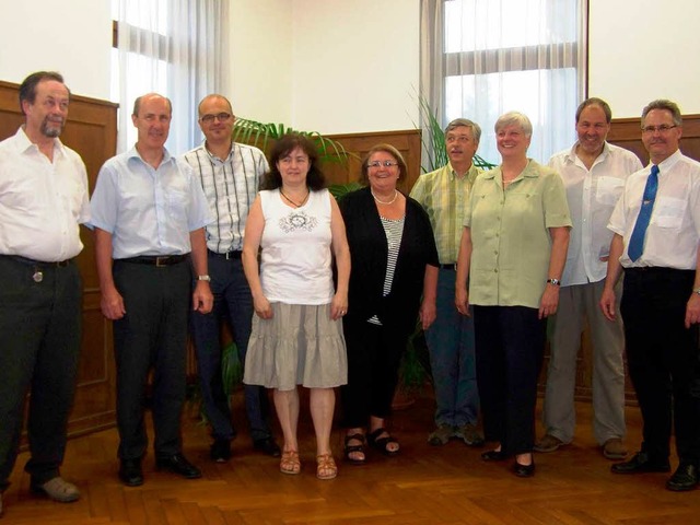 Der neue Ortschaftsrat Kollnau mit Ortsvorsteher Klaus Wisser (rechts).  | Foto: Sylvia Timm