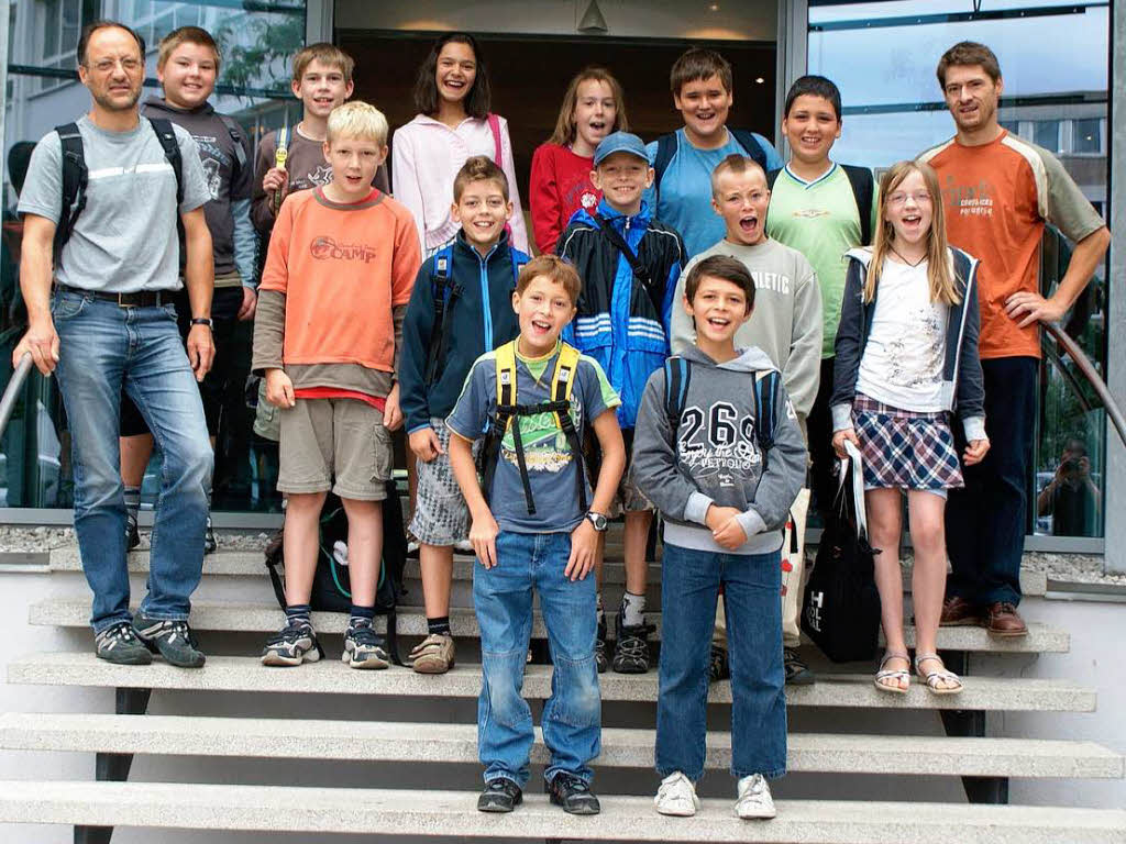 Die Klasse 4 der Grundschule aus Zell mit ihrem Lehrer Herr Krumm