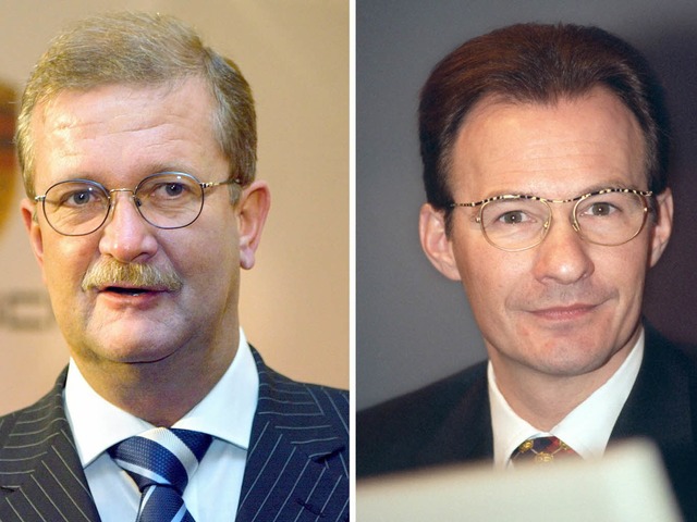 Der alte und der neue Porsche-Chef:  W...n Wiedeking (links) und Michael Macht.  | Foto: dpa