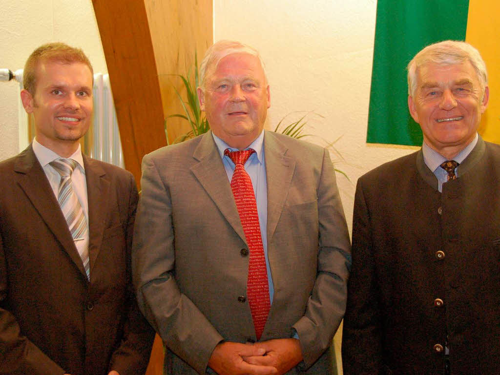 Drei Generationen Merzhauser Brgermeister (von links): Christian Ante, Werner Dammert, Eugen Isaak