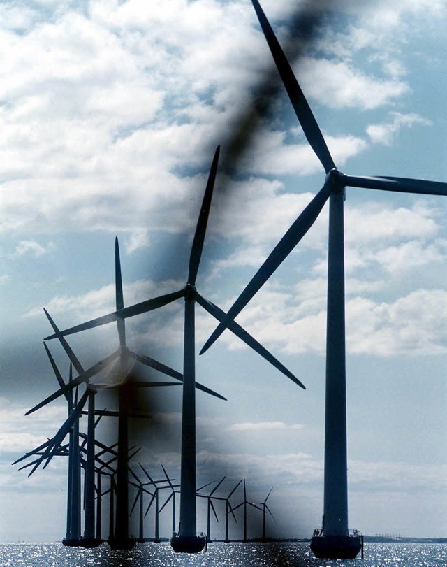 Mchtige Windparks wie dieser vor der ...d Ostsee fr reichlich Wirbel sorgen.   | Foto: ddp