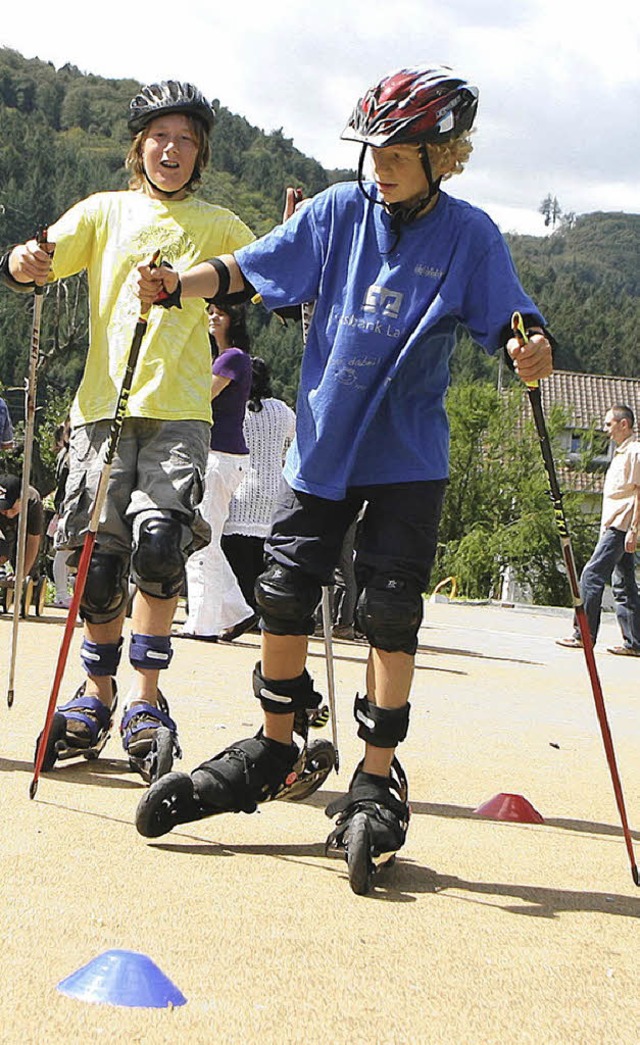 Es luft sich gut auf selbst gebastelten &#8222;Skikes&#8220;.   | Foto: H. Fssel