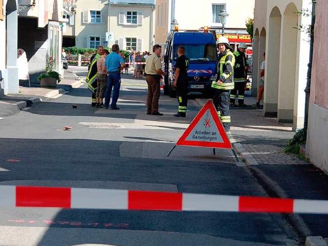 Gasalarm: Vorsorglich evakuiert wurden...haus in der Hauptstrae in Mllheim.    | Foto: Heike Lemm