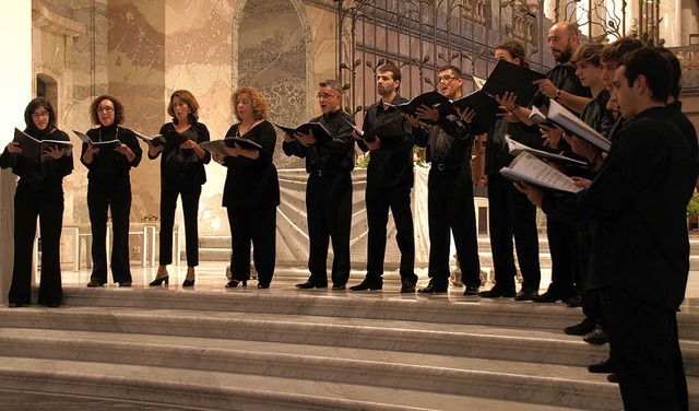 Das Collegium Vocale de les Illes Bale...n Zuhrer zu Standing Ovations hinriss  | Foto: Karin Stckl-Steinebrunner